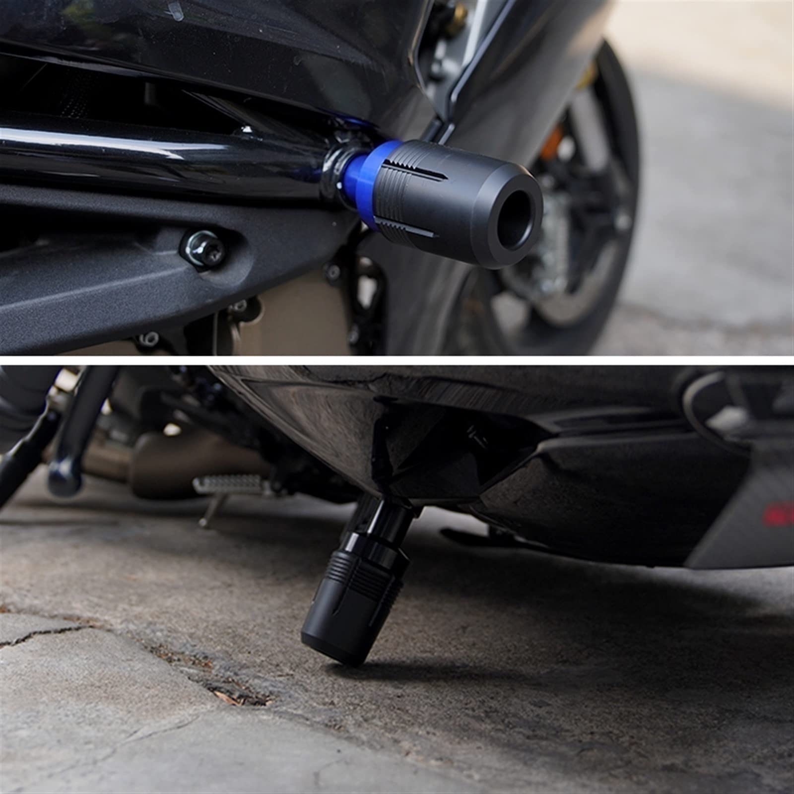 Osłona Rury Wydechowej Motocykla Crash Pads Dla Kawasaki Z1000 Z1000R Z1000SX Suwaki Rury Wydechowej Crash Protector Akcesoria (Color : Z1000R Black)