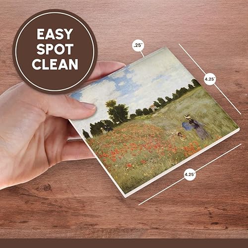 Miniatura 7 de 3dRose CST_49351_3 Pintura de campos de amapola por Monet posavasos de azulejos de cerámica (juego de 4)