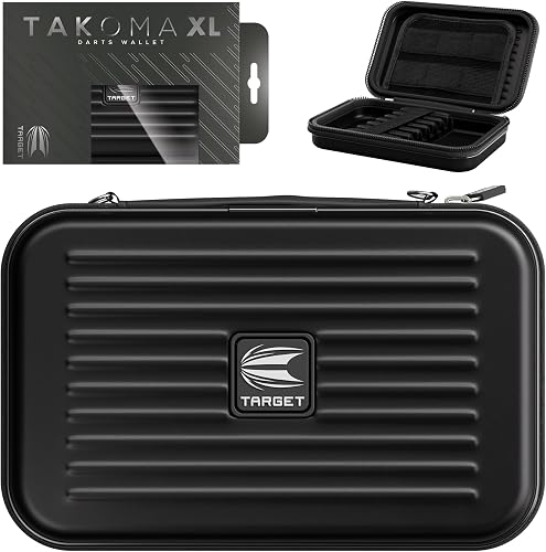 TARGET Darts Takoma XL Darts Wallet, Black - Darts Case Holds 6 Darts, Protective EVA Dart Holder with Double Zip Lock Inner Pouches - Professional Darts Accessories