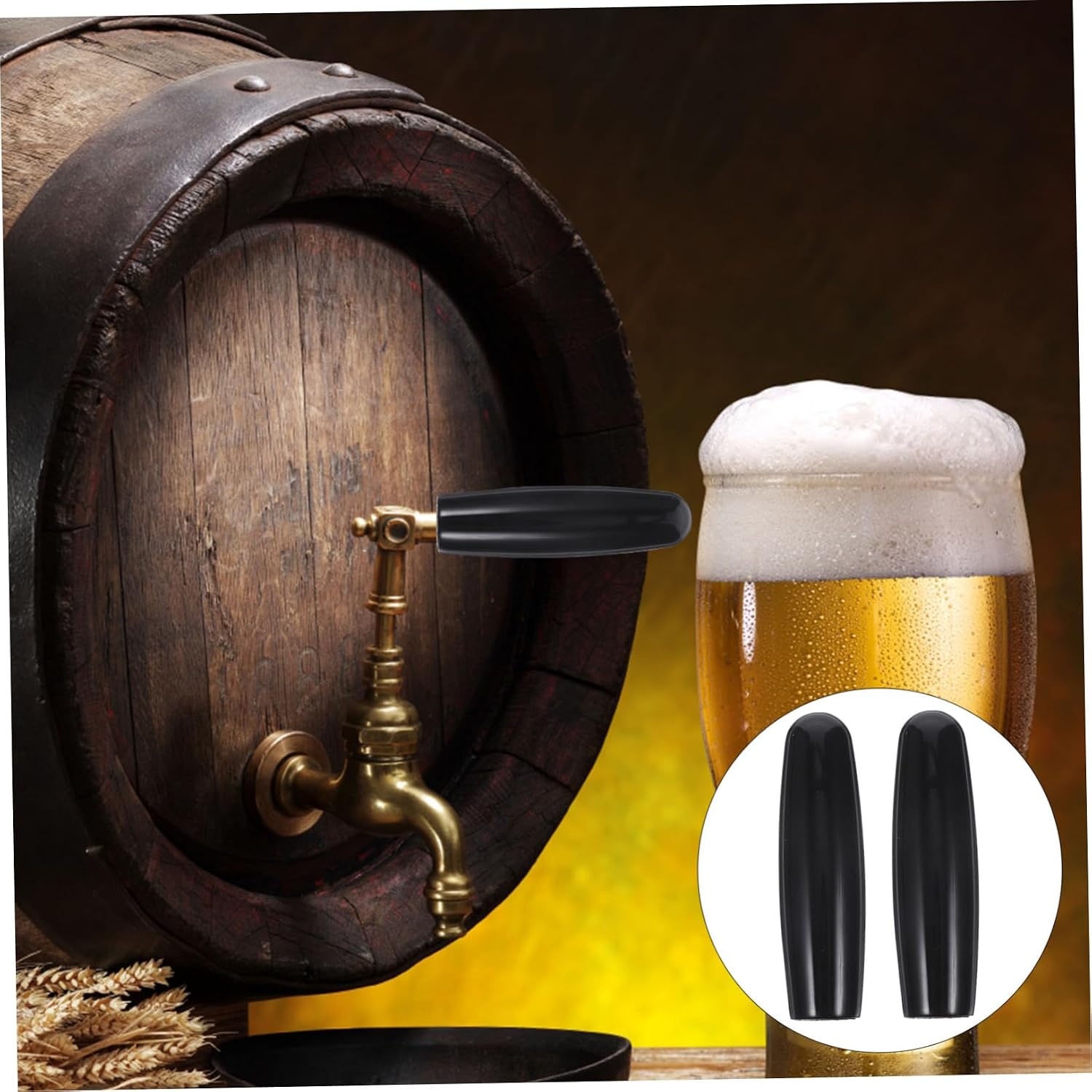 Cabilock 2pcs Beer Faucet Handles Plastic Replacement Tap Handles for Kegerator Ergonomic Design for Comfortable Grip Compatible Home Brew and Commercial Bars