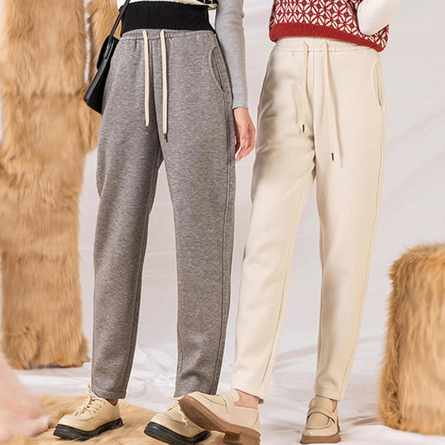 [FDGFJ] レディース 裏ボア スウェットパンツ 裏起毛 あったか 暖かい 防寒 保温 冬 パンツ ボトムス ルームウェア 部屋