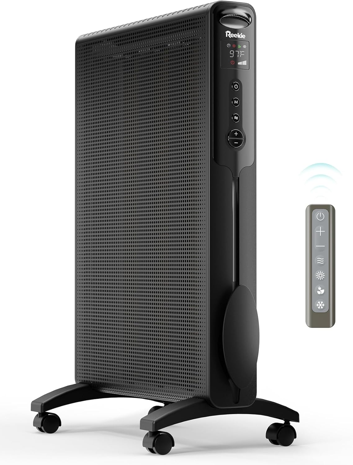 Reekie Calentador de espacio de panel de convección, calentadores infrarrojos eléctricos de mica de 1500 W para uso en interiores, calentador de