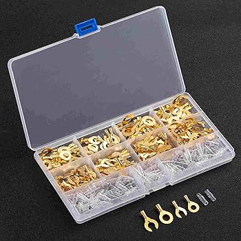 【カスタム依頼品】140段式カタパルトアースケーブル　3.5mmプラグ-Y端子 Amazon.co.jp: 400個セット Φ6mmとΦ8mm 端子セット C型端子 丸型