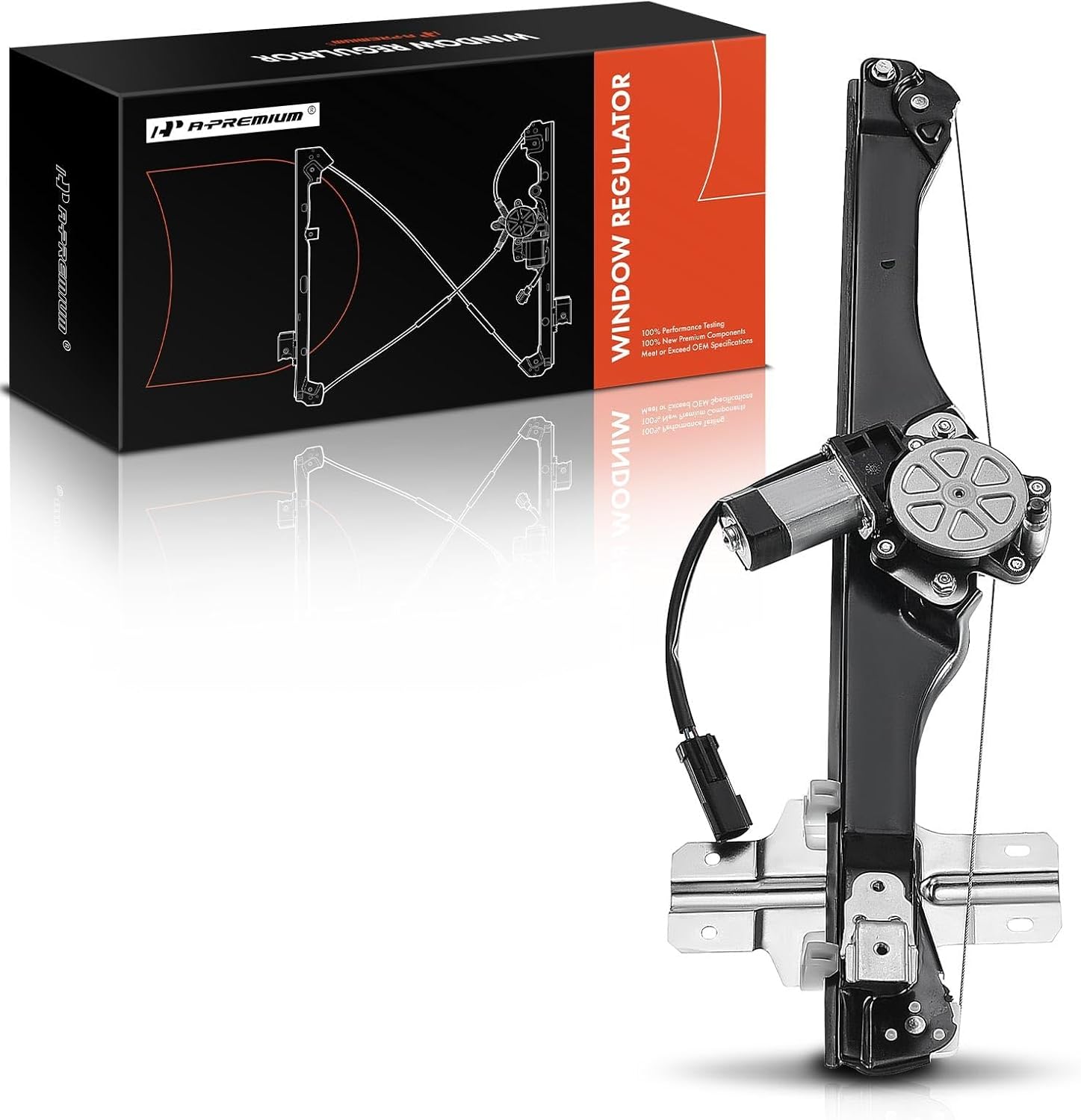 A-Premium Rear Left Driver Side Power Window Regulator with 2-Pin Plug Motor Compatible with Buick Enclave 2013-2017 & Chevrolet Traverse 2013-2017 & GMC Acadia 2013-2016, Acadia Limited 2017