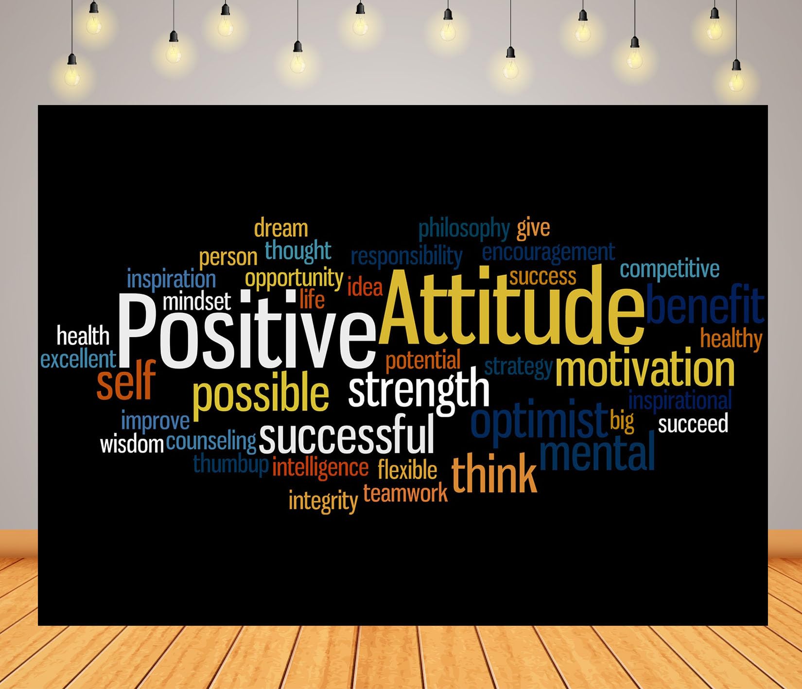 8x8FT Arte Parole Atteggiamento Positivo Sfondo Fotografico