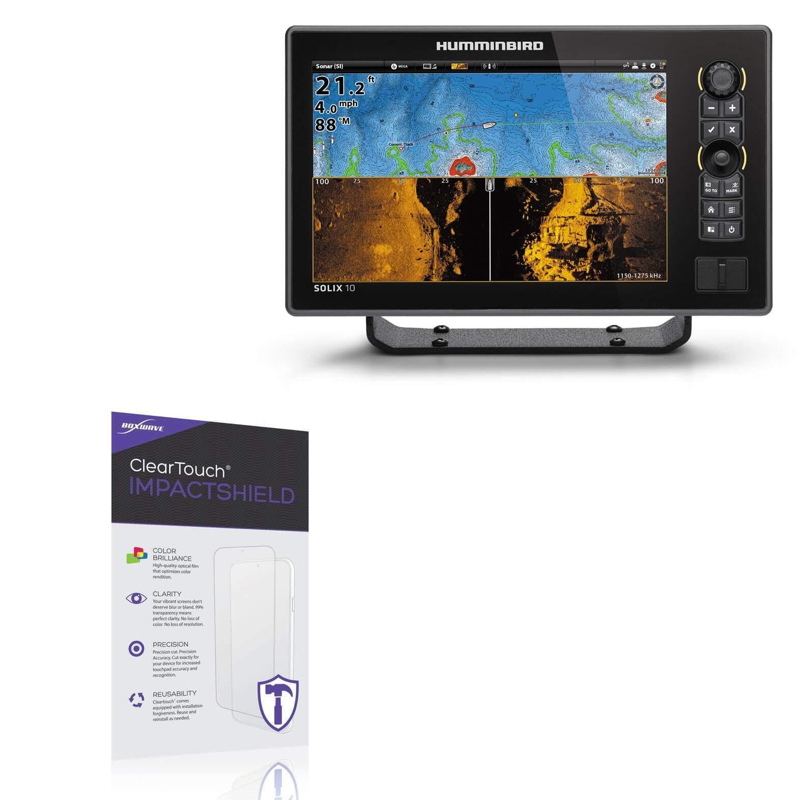 BoxWave Screen Protector Compatible With Humminbird SOLIX 10 CHIRP - ClearTouch ImpactShield (2-Pack), Impenetrable Screen Protector Flexible Film