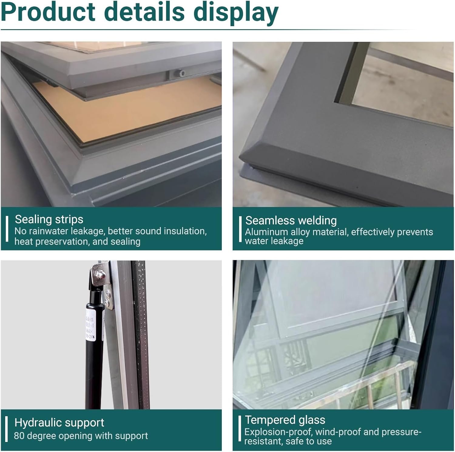 Skylight House Roof Window, Sun Room Roof Skylights Ventilation Small Window in a Buildings Roof Roof Window and Skylight Basement Daylighting Door for Indoor Attic,Egress Roof Window