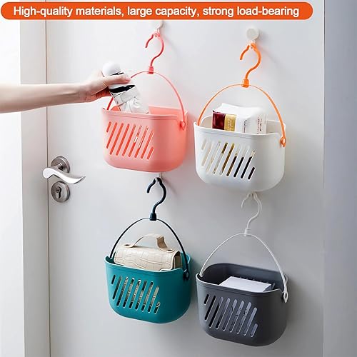 Miniatura 6 de Organizador de ducha colgante de plástico para colgar de 2 piezas, cesta de almacenamiento portátil con gancho para el hogar, organizador de ducha