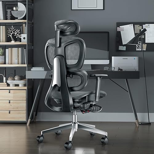 Miniatura 2 de PatioMage Silla de oficina ergonómica, silla de escritorio grande y alta con soporte lumbar ajustable y profundidad del asiento, silla