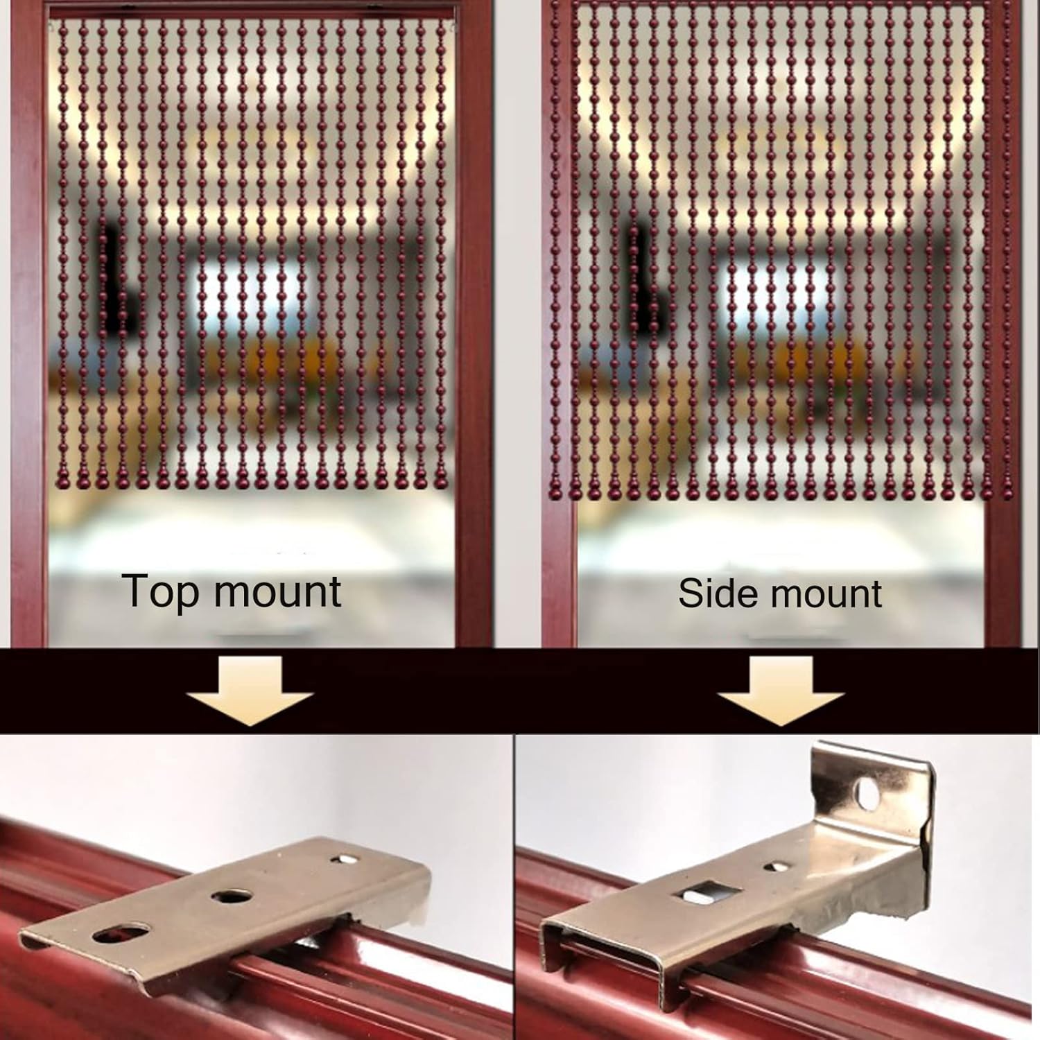 Wooden Beaded Bamboo Door Curtain,Beaded Fly Screen Door Curtain,Hanging Screen Doorway Room Divider,Divider Curtain String Screen Panel,for Partition Living Room,Custom (50 Strand