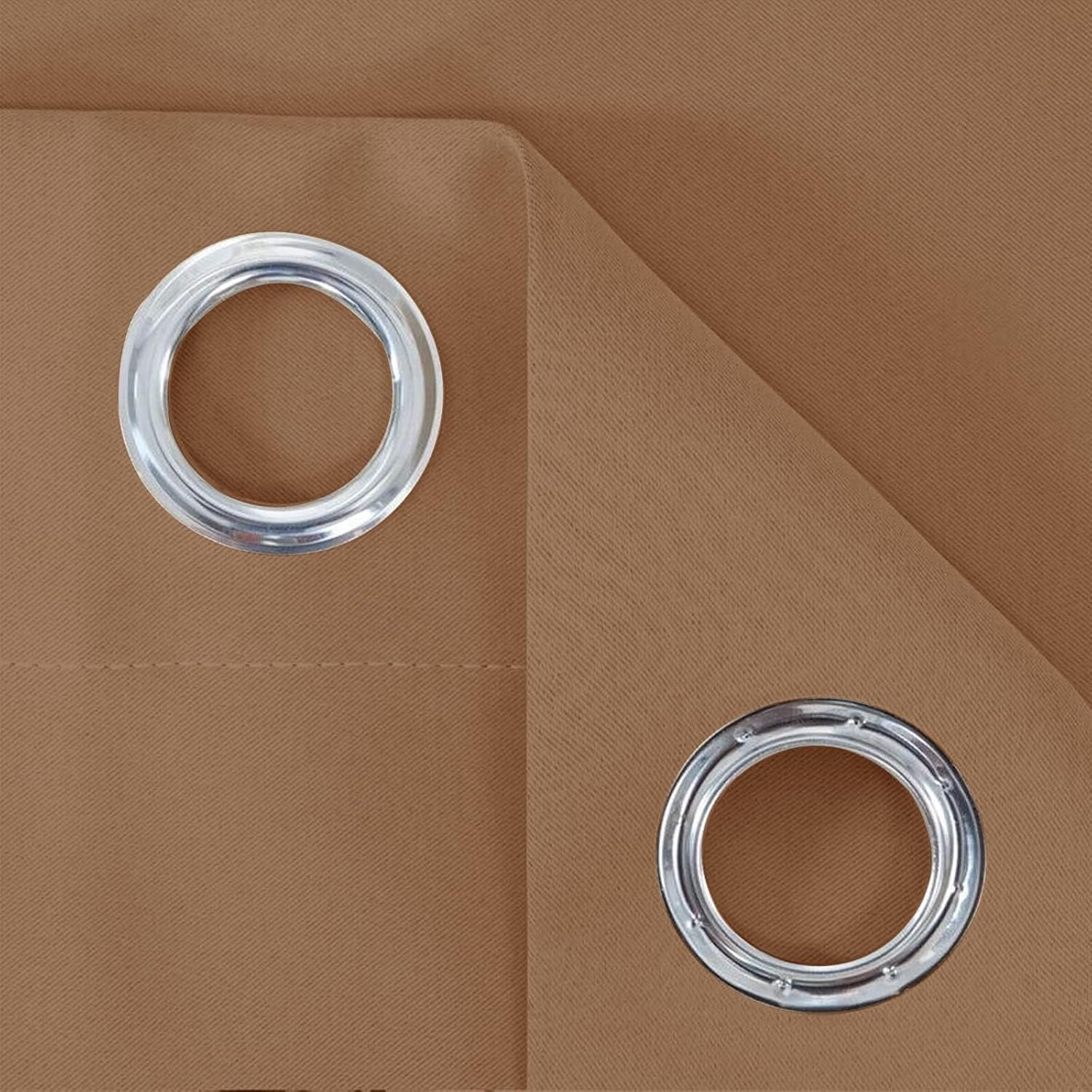 Imperial Rooms Eyelet Blackout Curtains for Living Room 66x84 Inch Beige Curtains for Bedroom Energy Saving Door Curtain One Panel with Tieback - Image 4