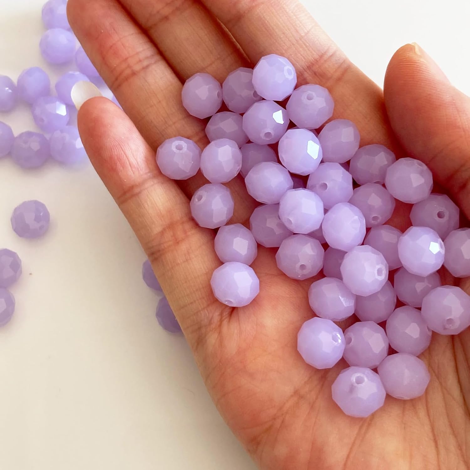 350Pcs 6mm Faceted Purple Glass Crystal Rondelle Beads for Jewelry Making, Bracelets, Wind Chimes, Suncatchers - Image 2