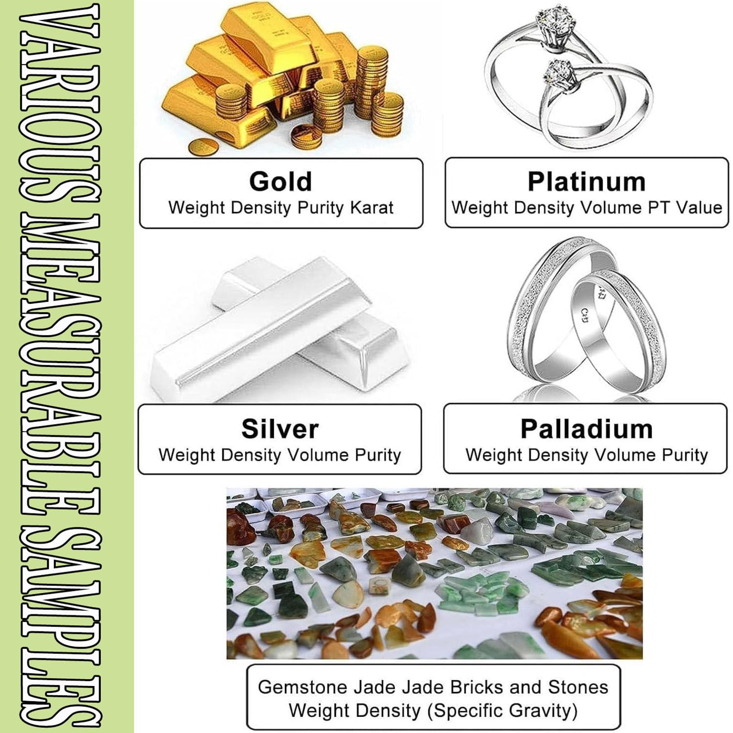 Analizador Digital Electrónico De Pureza De Oro Y Metales Preciosos, Medidor De Densidad, Probador De Pureza De Oro, Probador De Autenticidad De Metales Preciosos,300K
