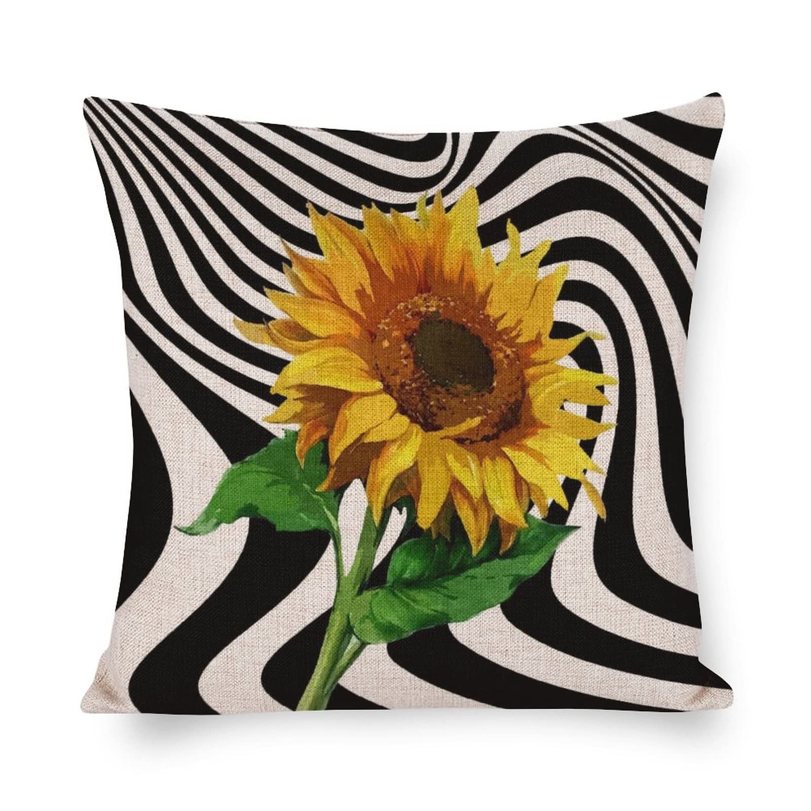 Wzxhew 4 federe per cuscini per divano e girasole, 45 x 45 cm, in morbido lino, federa per divano, 45 x 45 cm, per custodie standard (A, taglia unica