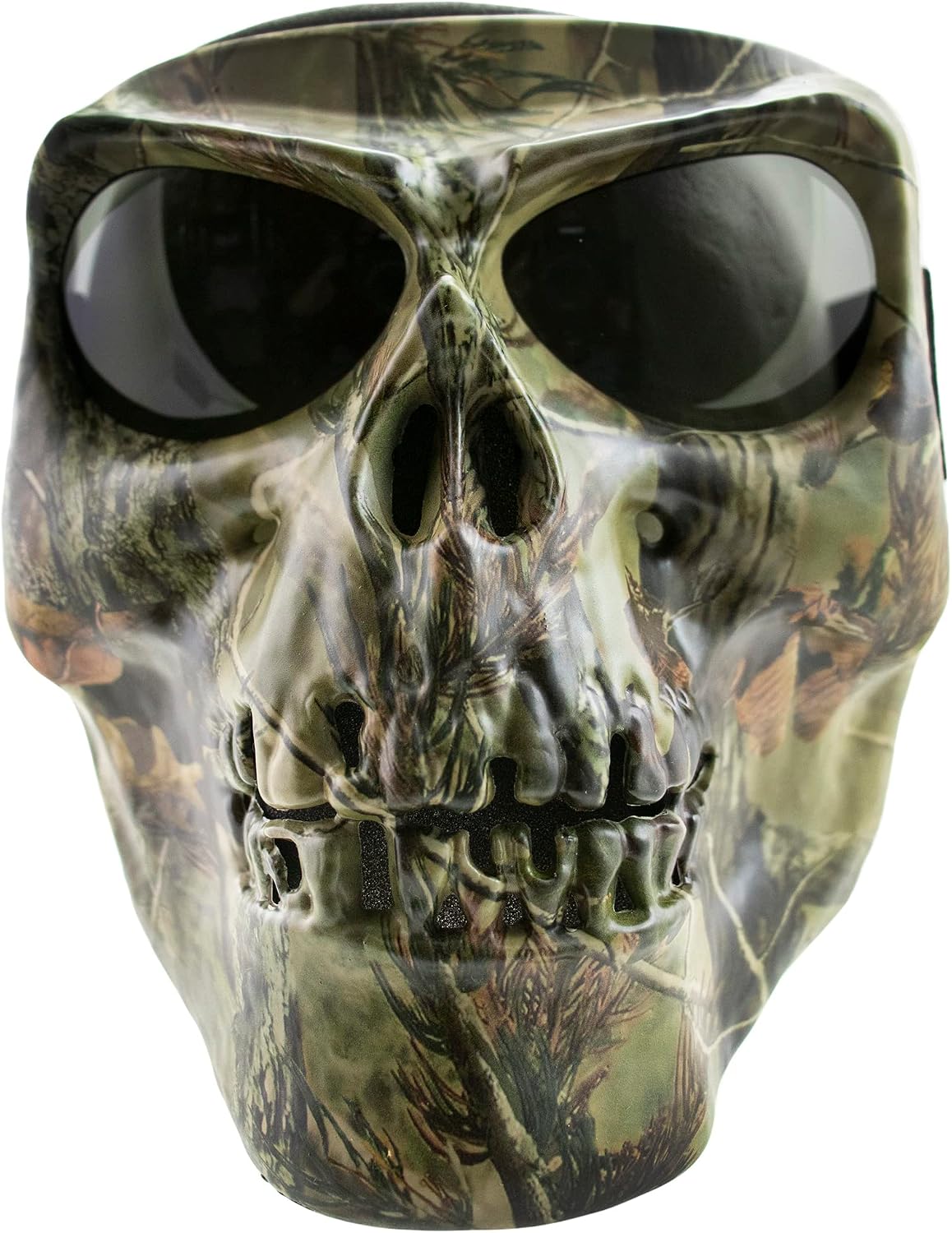 Global Vision Skull Mask Motorcycle Full Face Coverage Riding Goggles Matte Camo w/Smoke Lenses