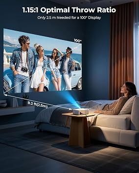 Mini Projector for iPhone, ELEPHAS Portable Projector for Bedroom