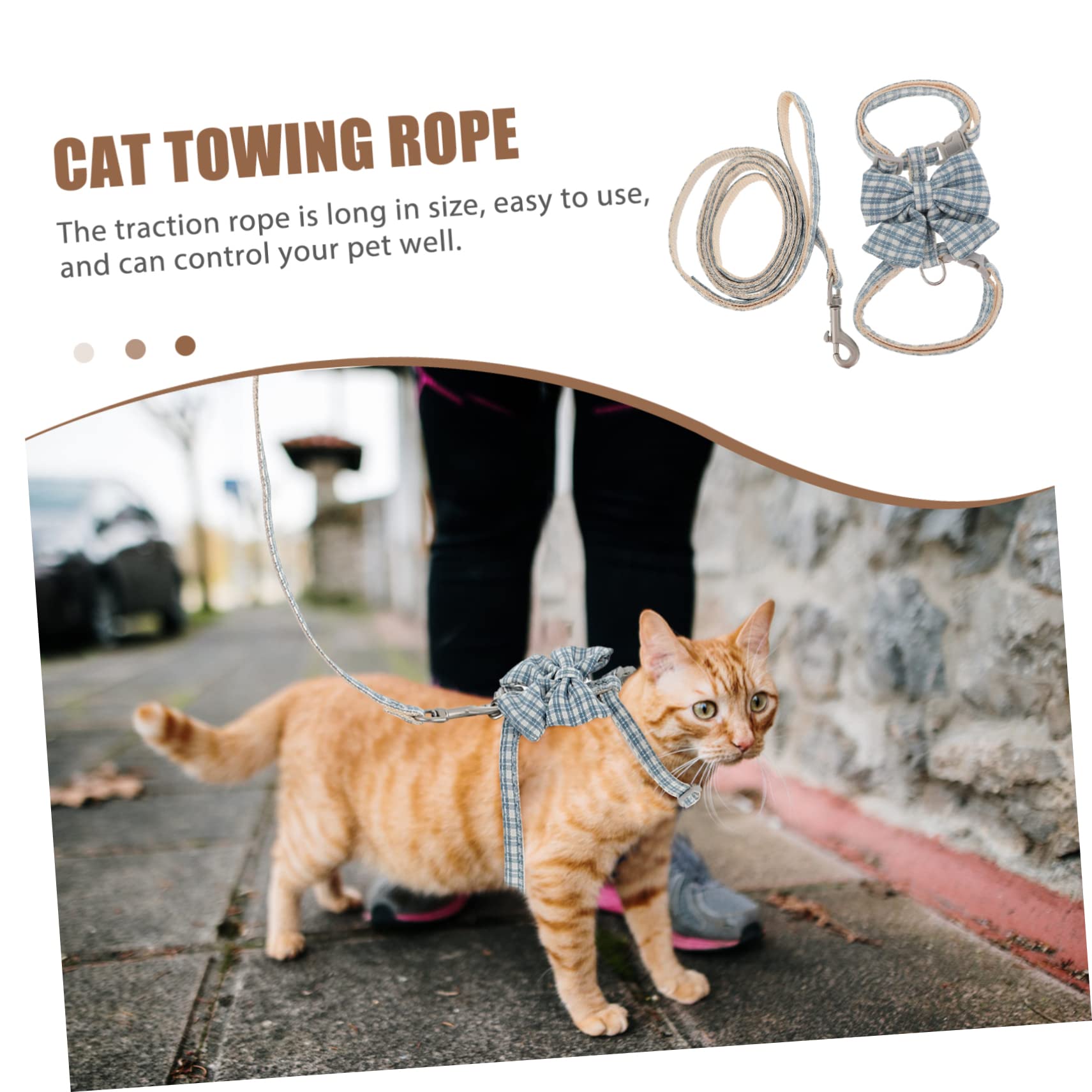 Sosoport 4sets Pettorina e Guinzaglio Per Gatti Regolabile e Leggera Per Passeggiate All Aperto Adatta Gattini Piccoli Facile Da Indossare e Comoda