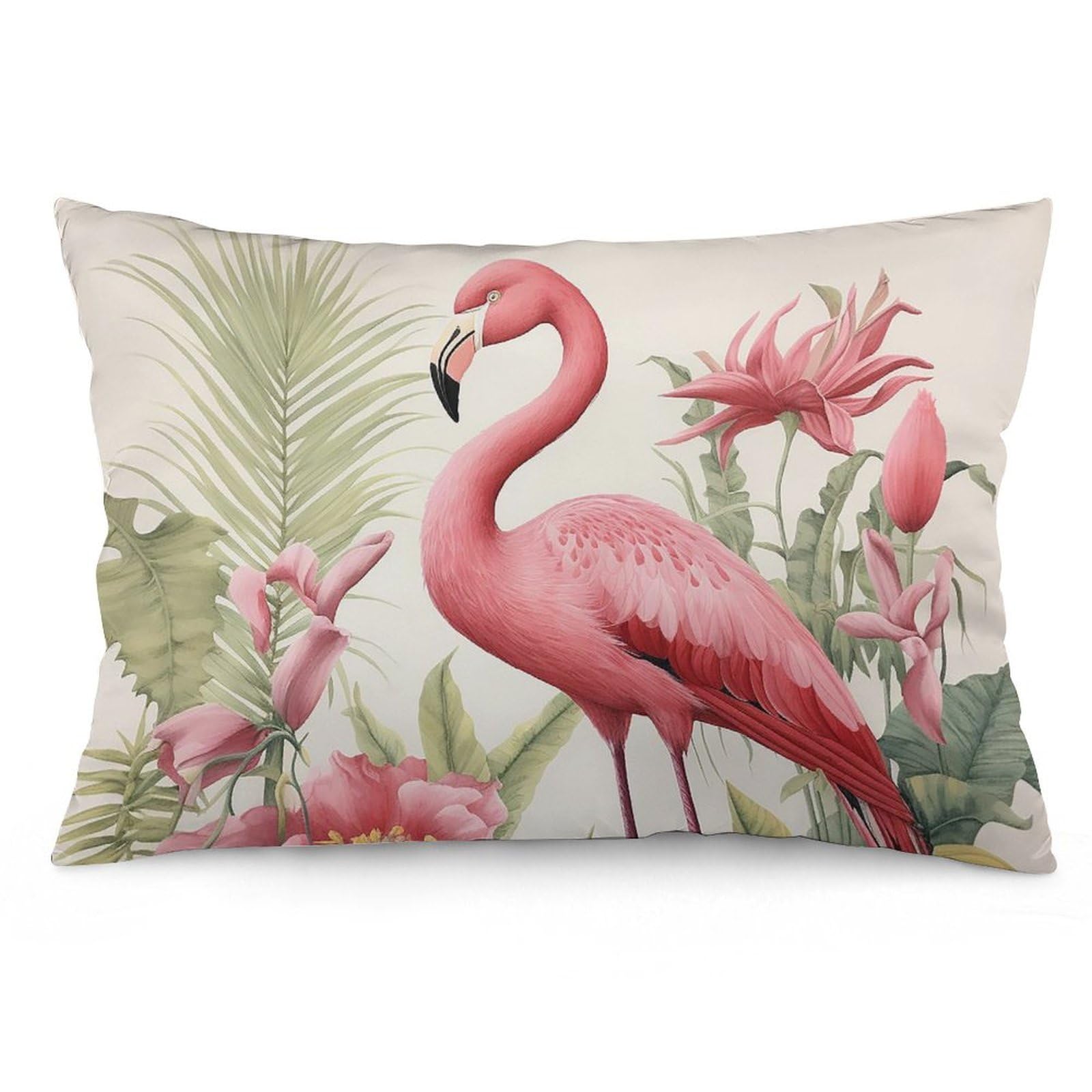NTVOWPZO 2 Pack Decoration Throw Pillow Covers 16 "x24 Pillowcases Covers Flamingo and Leaves Pillowcases Modern Farmhouse Home Decor Sofa Cushions Covers for Couch Bed Living Room