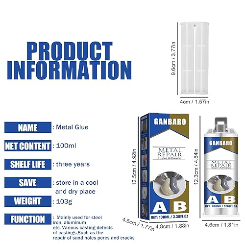 Miniatura 2 de Pegamento de metal, pegamento de metal resistente, súper pegamento para metal, pegamento mágico AB para reparación de metales, reparación de metales