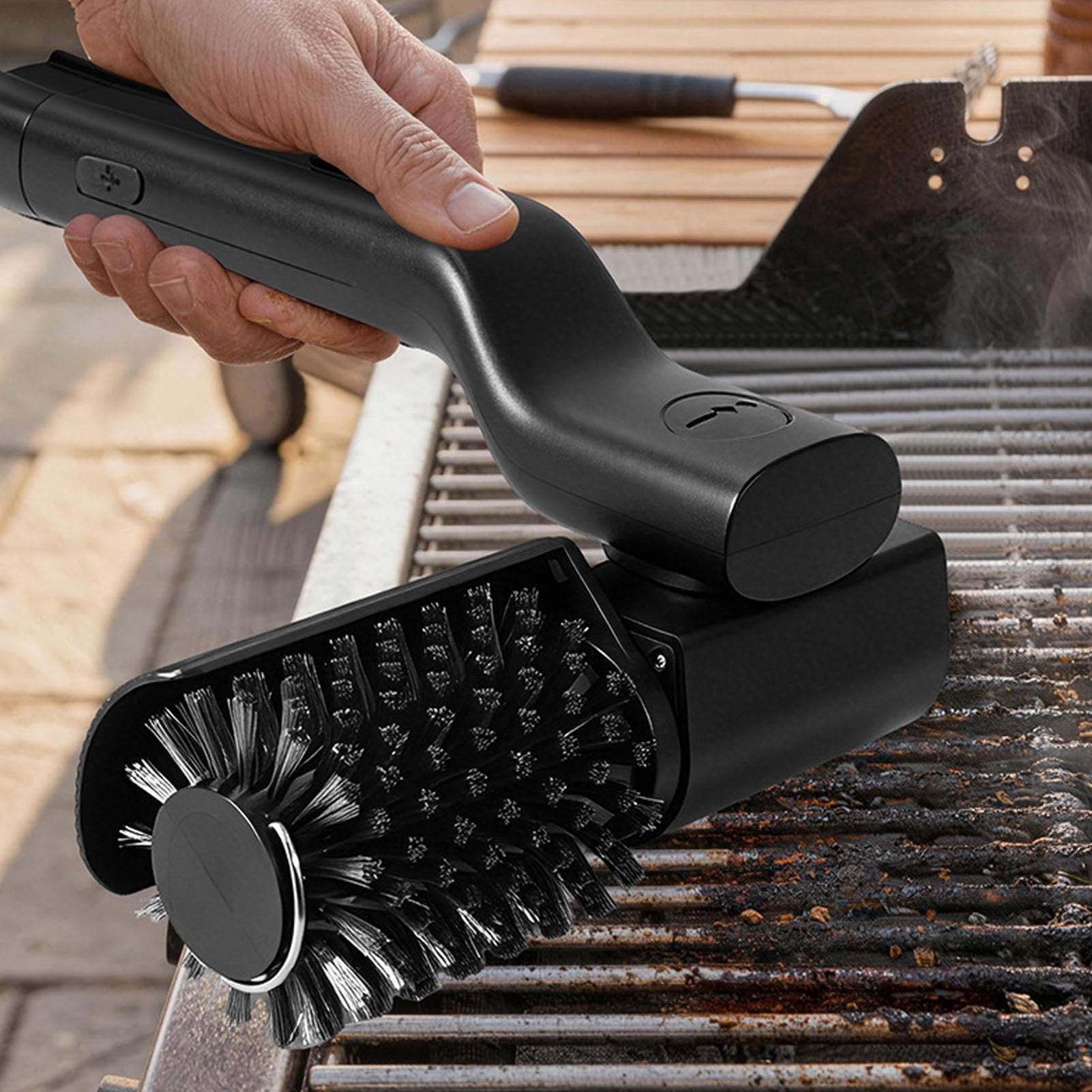 XUMIUZIY Brosse à Gril électrique avec Tête Rotative et Design Ergonomique