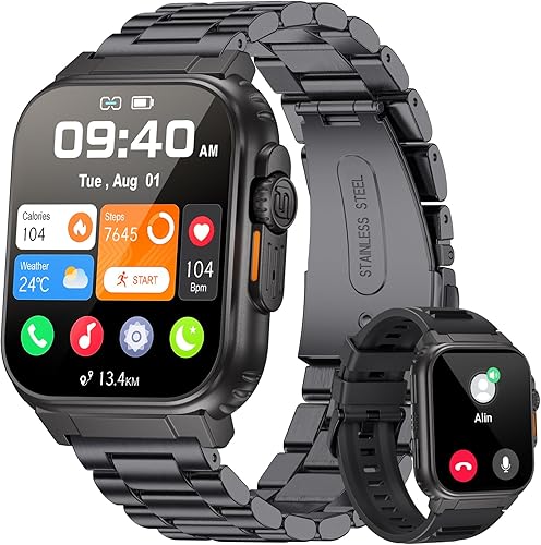 Miniatura 1 de LIGE Relojes inteligentes para hombres con llamada Bluetooth, batería de 600 mAh de larga duración, 1.96 pulgadas HD resistente reloj inteligente