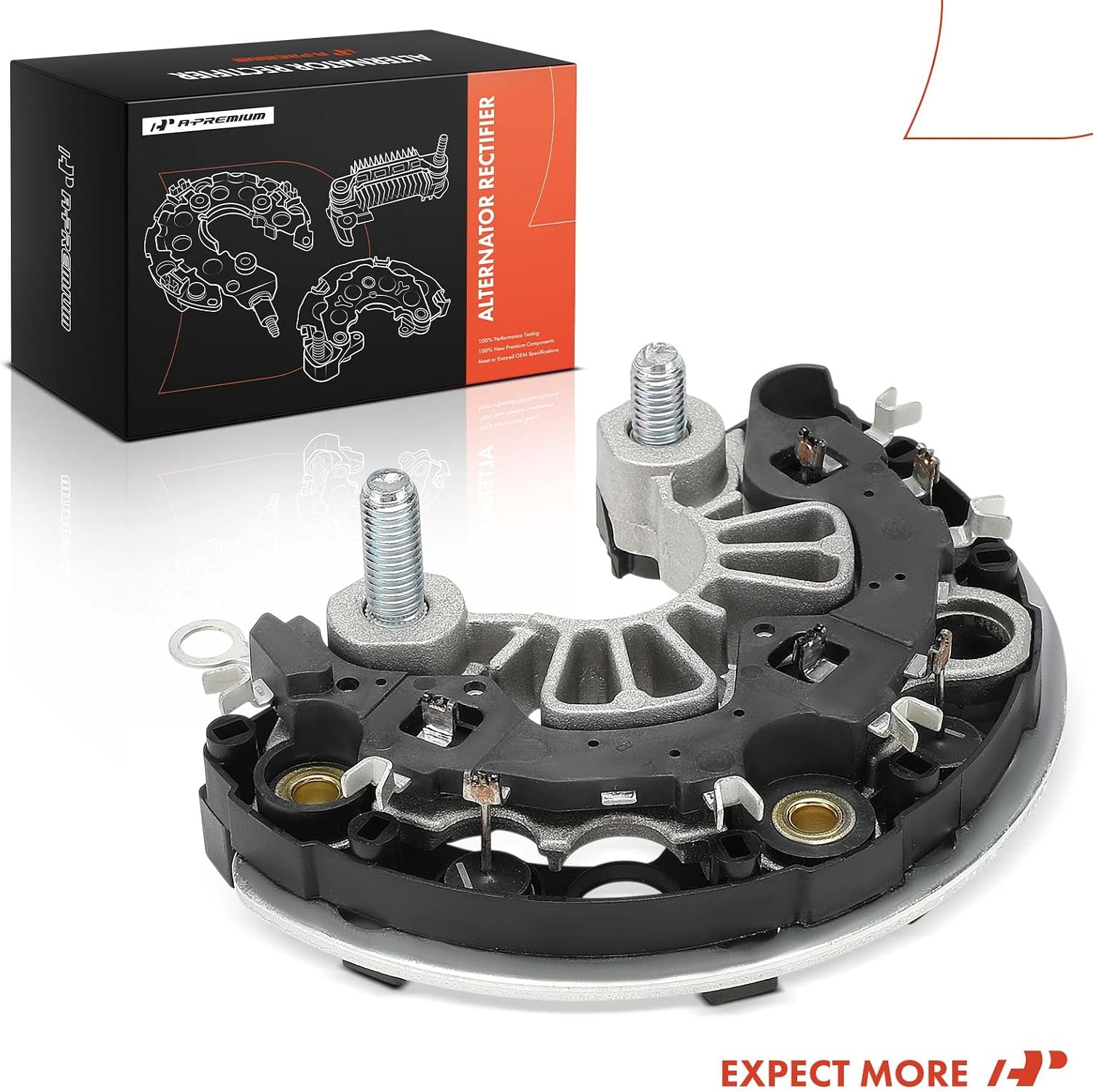 A-Premium Alternator Rectifier Compatible with BMW 325i 330i 325Ci 330Ci 2004-2006, 530i 2004-2005, 525i 2005, X3 2004-2006, 12V Rectifier 6-50A Diodes