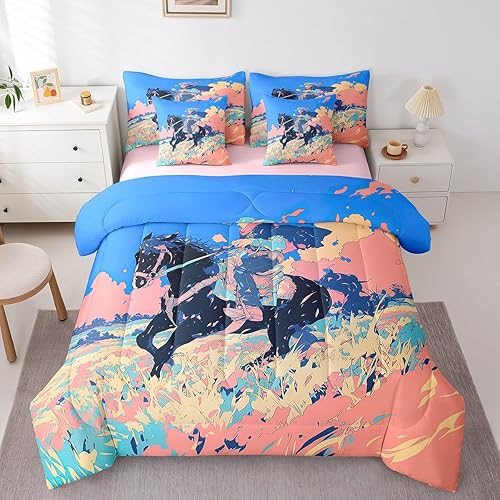 Miniatura 19 de Erosebridal Juego de edredón de 7 piezas con diseño de piano, cama Queen en una bolsa, juego de ropa de cama retro con notación musical de guitarra