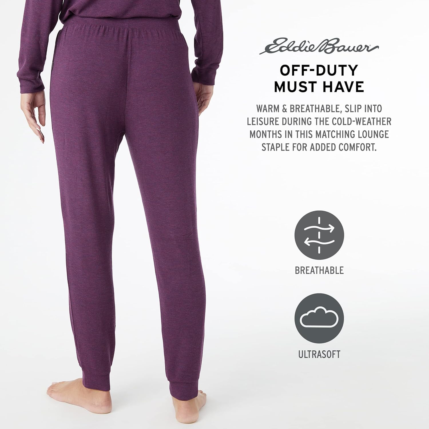 Eddie Bauer Lounge Sets for Women, Cozy Soft 2 Piece Loungewear Pajamas with Long Sleeve Shirt and Jogger - PJs - Image 5