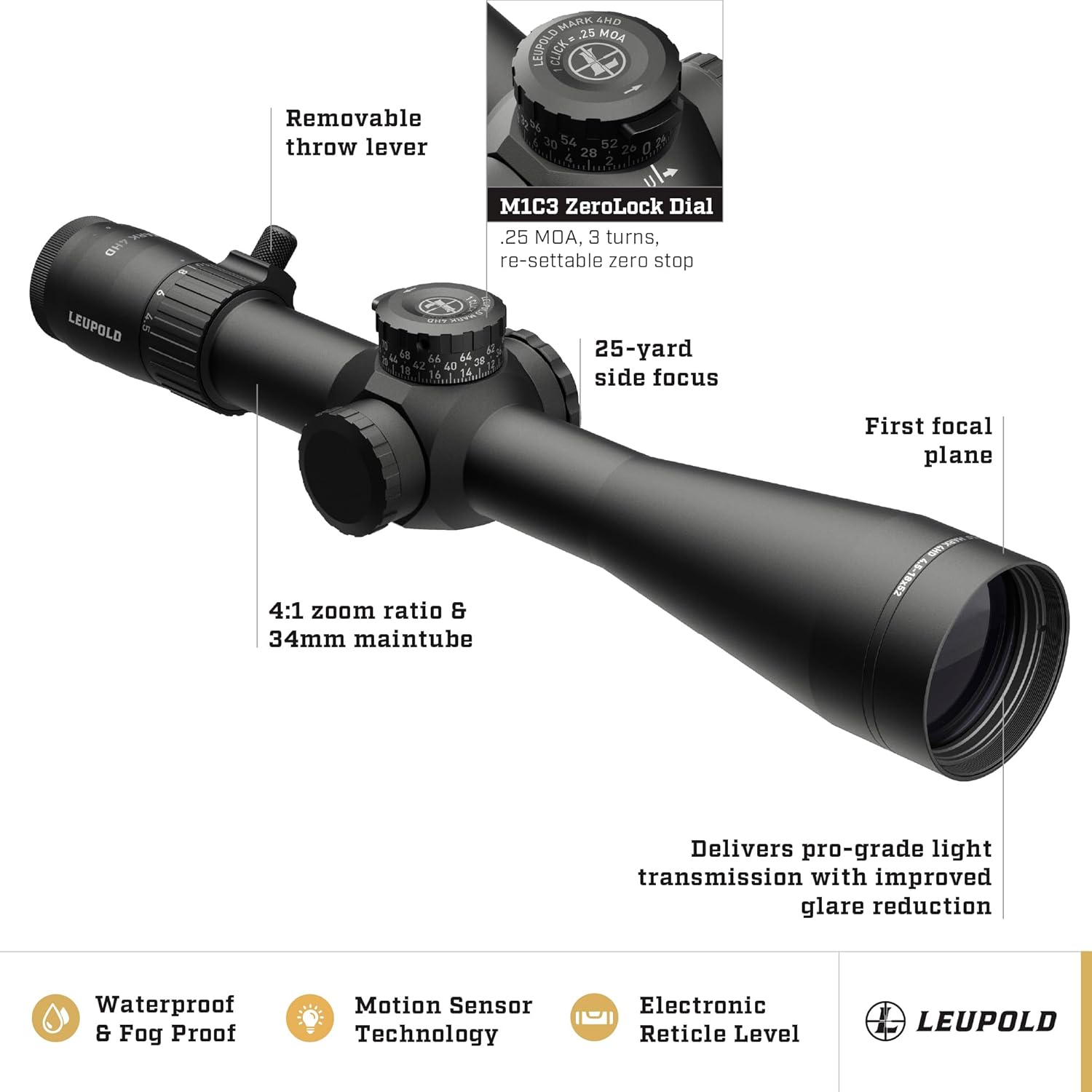 Leupold Mark 4HD 4.5-18x52 (34mm) Riflescope