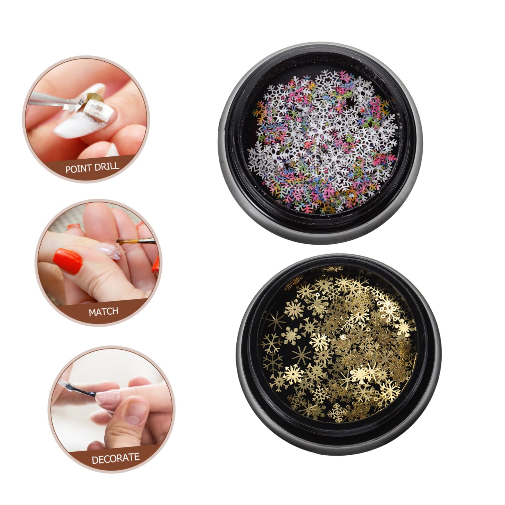 PRETYZOOM 15 Cajas Adornos Navideños Para Uñas Encanto Del Arte De Uñas De Nieve Pegatinas De Uñas Manicura Calcomanías De Arte De Uñas 3d Rostro Suministros De Uñas Lentejuelas