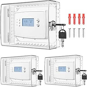 3 PCS Thermostat Lock Box with Key, Large Thermostat Cover with Lock ...