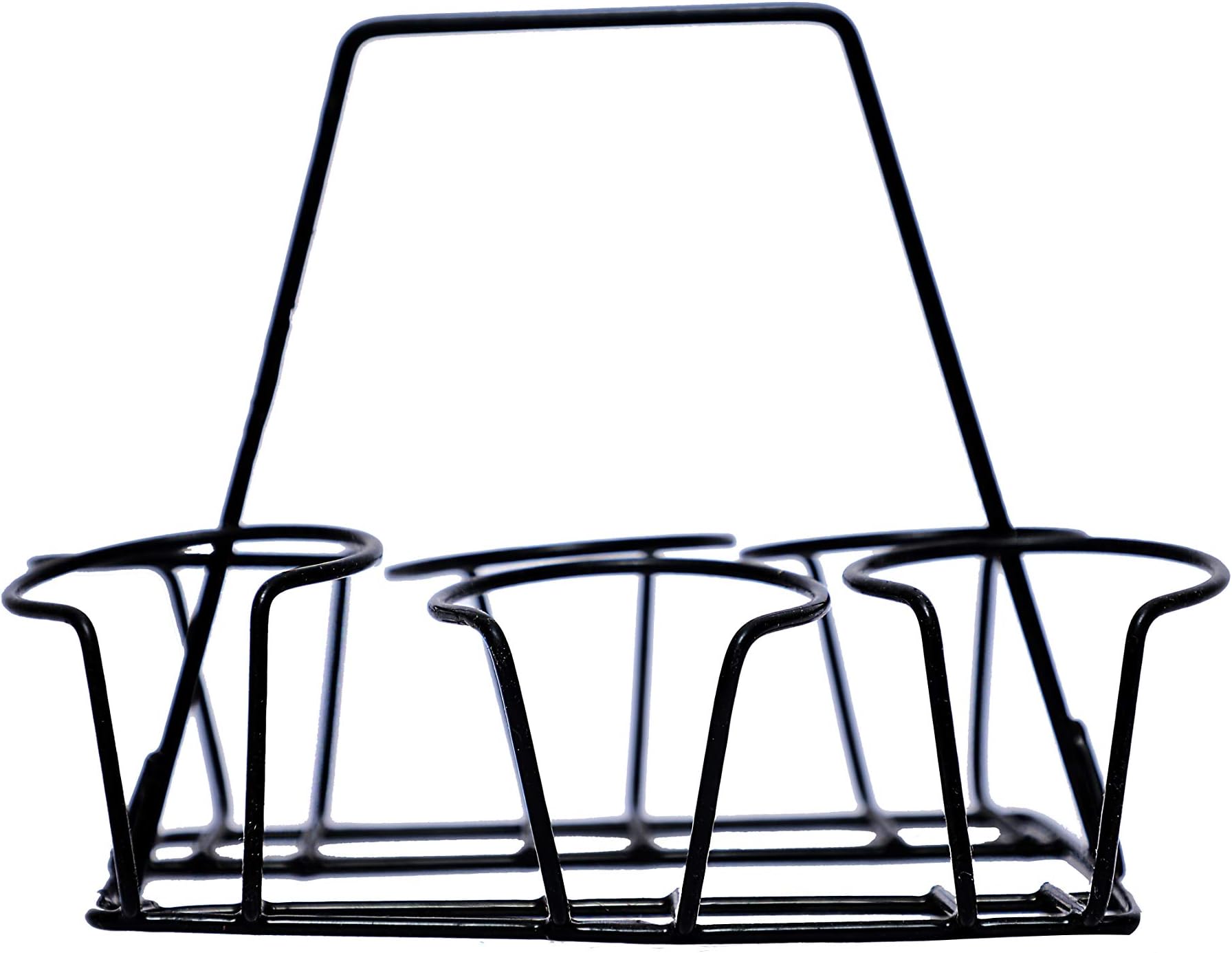 - A Krazy Mug Black Traditional Cutting Chai Style 6 Glass Container Iron Stand Holder (Without Tea Glass)