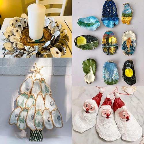 Miniatura 6 de 16 conchas de ostras grandes de 4 a 5 pulgadas para manualidades, conchas marinas cóncavas naturales a graneldecoración del hogar, relleno de