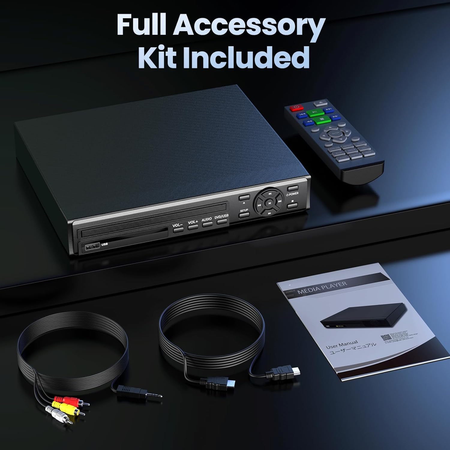 Desobry HDMI DVD Player for TV – Region Free All-Region DVD Player, Full HD 1080p Upscaling, USB Playback & Multi-Format Support, Compact Design with Remote (Standard Version)