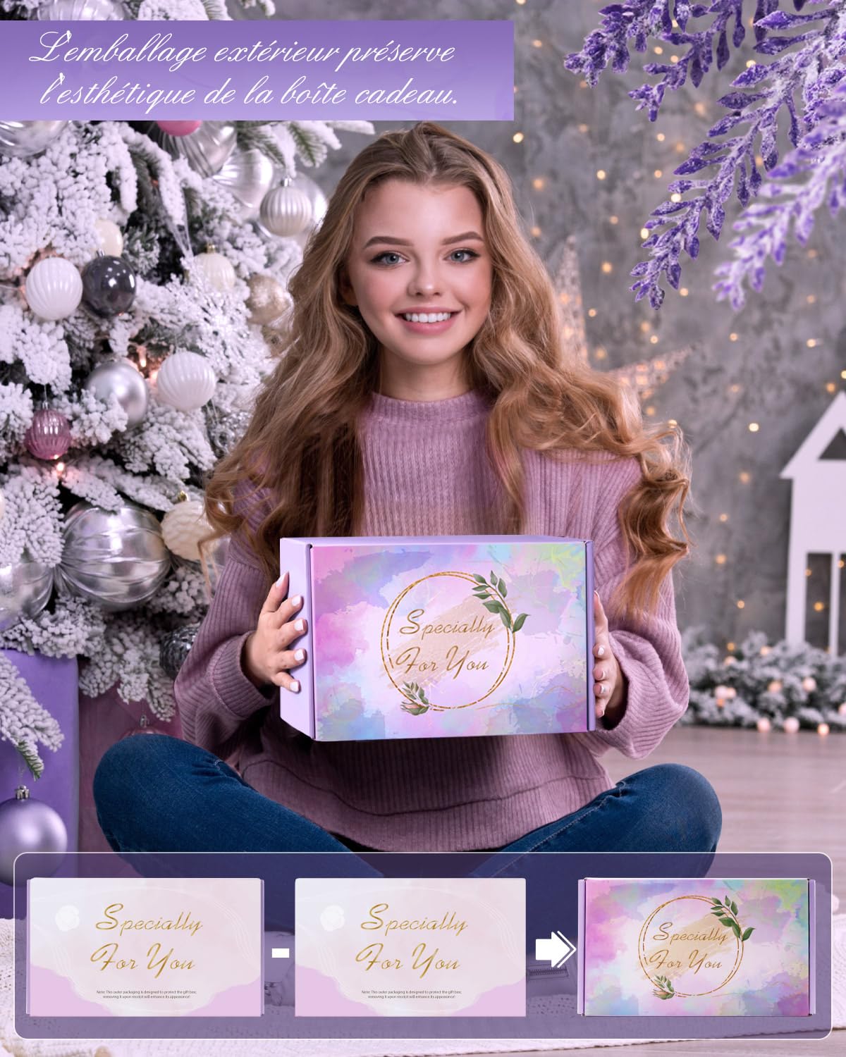 LIVEHITOP Cadeau Femme, Cadeau Anniversaire Femme 7PCS Personnalisé Coffrets Cadeau Inclus Mug Isotherme Soeur Maman Collegue Amie Cadeau Noël, Fete des Meres, Saint-Valentin