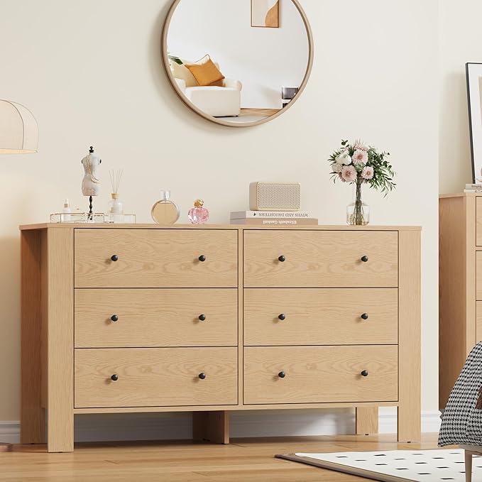 IDEALHOUSE Natural Oak Dresser for Bedroom product photo