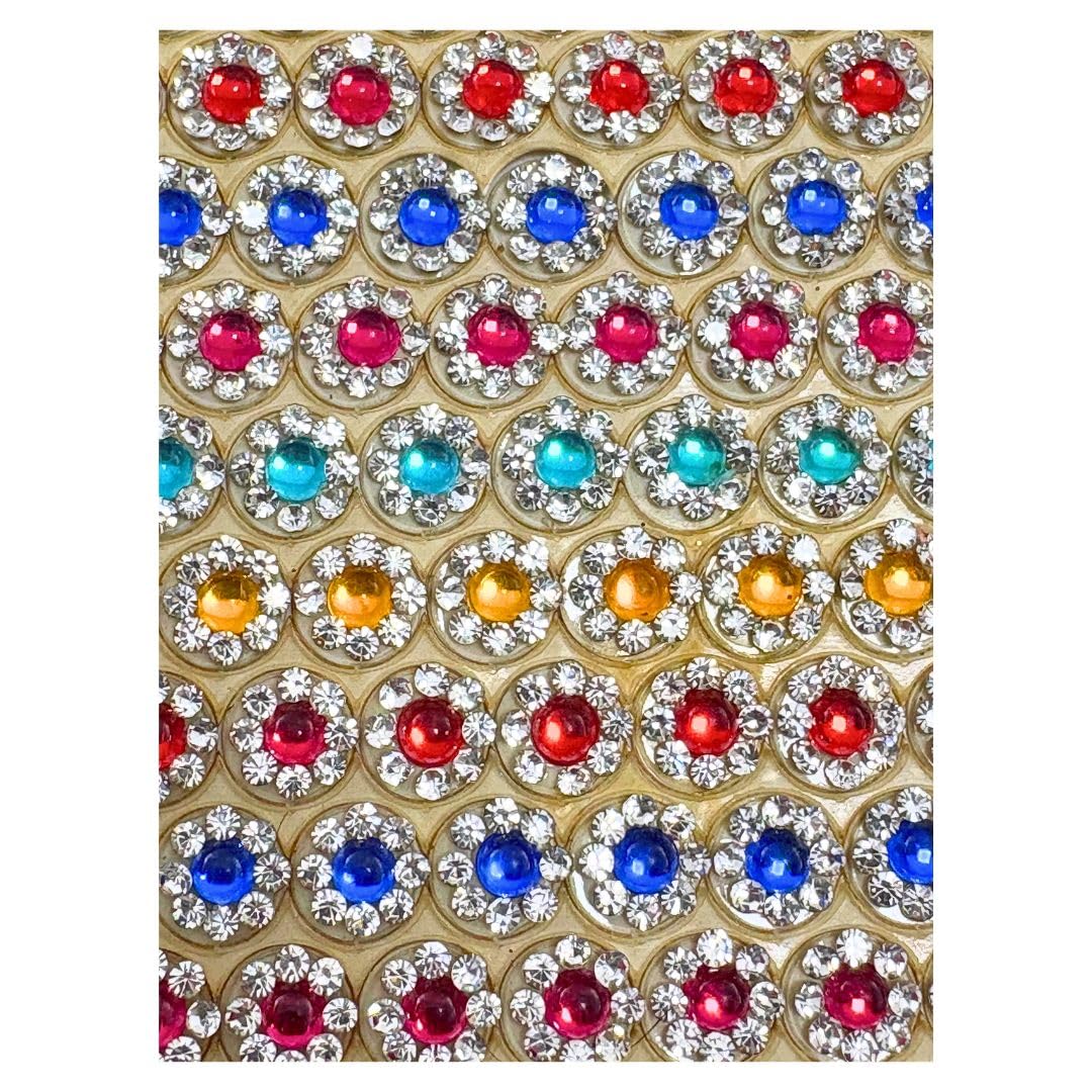 DeLush Resin 4mm Self-Adhesive Multi Rhinestone Sticker Sheet for DIY Decoration, Art & Craft Projects-image-38