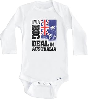 I'm A Big Deal in Australia Funny Australian Flag Baby Bodysuit (Long Sleeve)