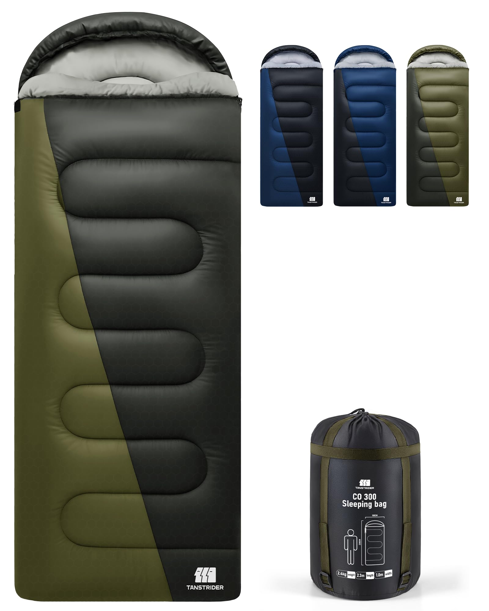 XXL Winter Sleeping Bags for Adults Cold Weather Camping Sleeping Bag for Kids with Compression Sack 4 Season