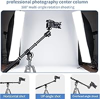 Vista 2 de Brazo de extensión de trípode de aluminio de 41 pulgadas, brazo de columna central horizontal retráctil con scerws de 1/4 pulgadas y 3/8 pulgadas