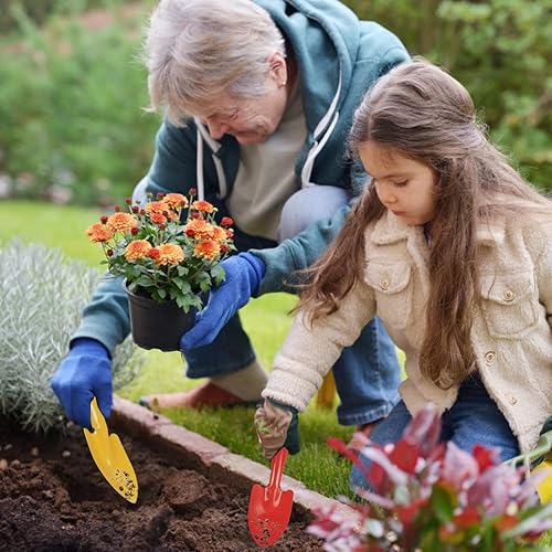 Miniatura 5 de Palas de mano de jardín de metal con paleta colorida, 10 herramientas de jardín para niños, adolescentes, adultos, plantación de suelo, caja de arena