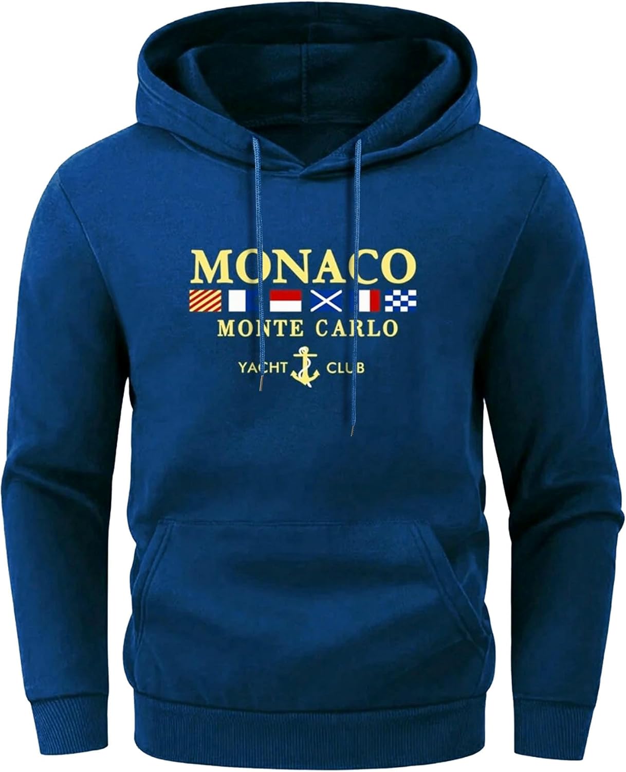 ZAFUL Men's Letter Print Hoodies Sweatshirts Fleece Lined Hooded Pullover Casual Long Sleeve Hoody with Pocket