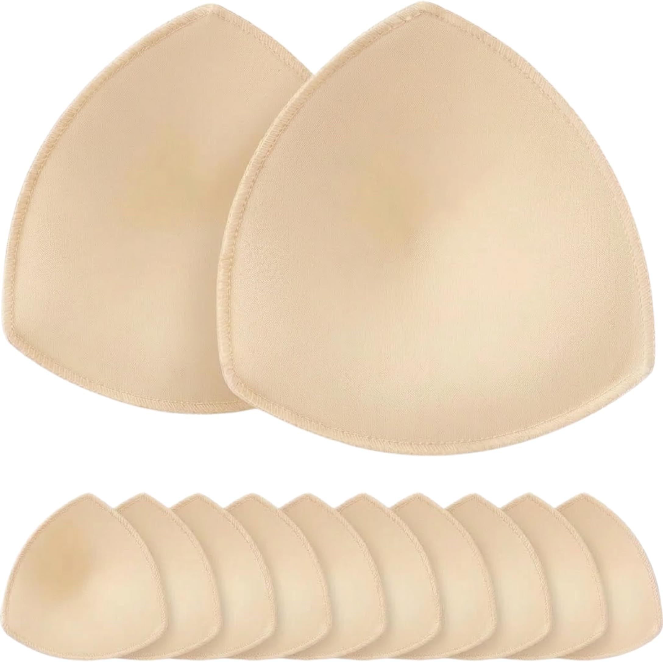 6 Pairs Bra Pads Inserts, Removable Push Up Foam Cups for Sports Bra & Yoga, Soft Breathable Breast Enhancers, Beige