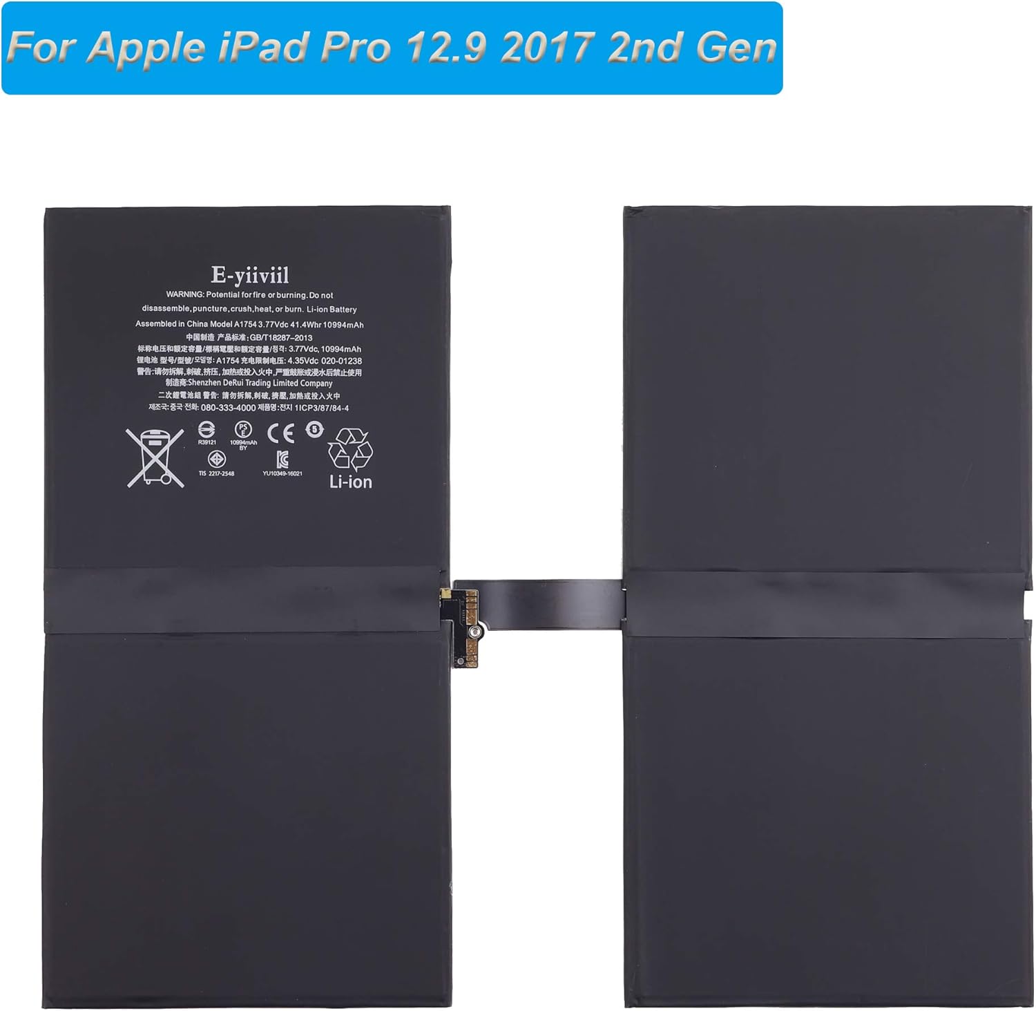 Replacement Battery A1754 Compatible with iPad Pro 12.9 2017 2nd Gen A1670 A1671 A1821 with Tools