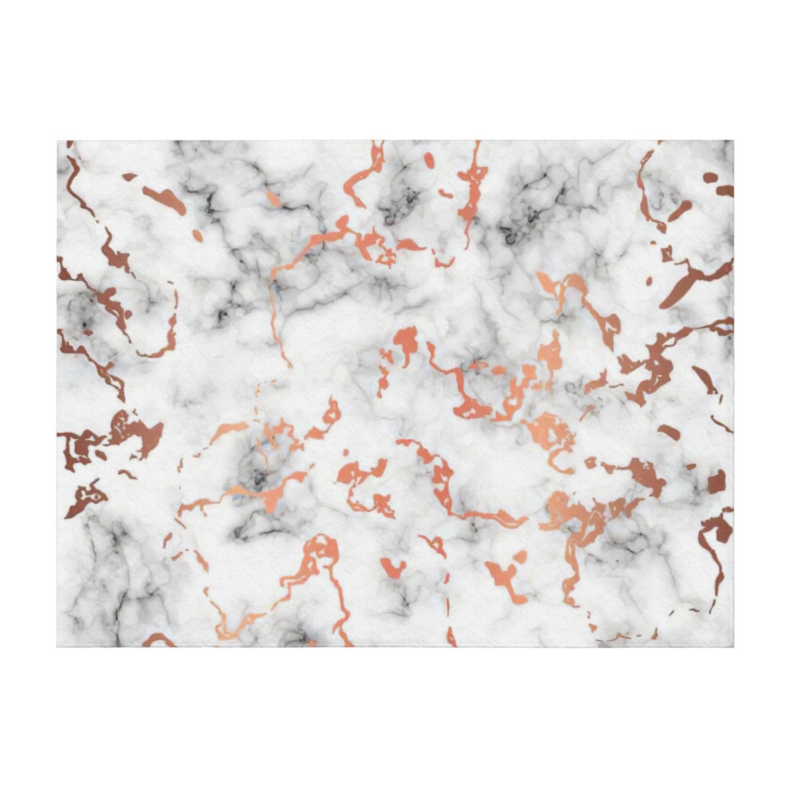 Couverture de lit en microfibre douce EdWal au design marbre et cuivre chic