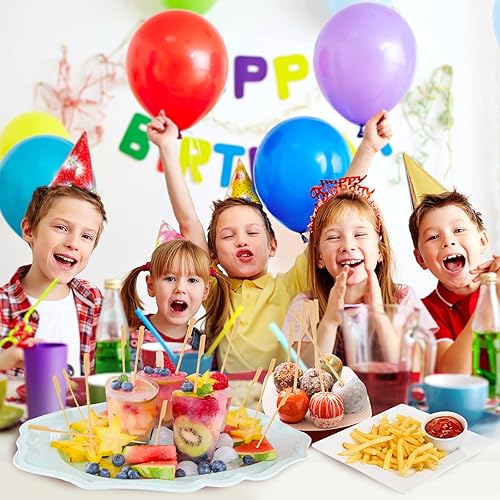 Miniatura 6 de 200 pinchos de bambú para aperitivos, palillos de dientes de 3.5 pulgadas, palillos de cóctel para bebidas, kababs de frutas, salchichas, aperitivos