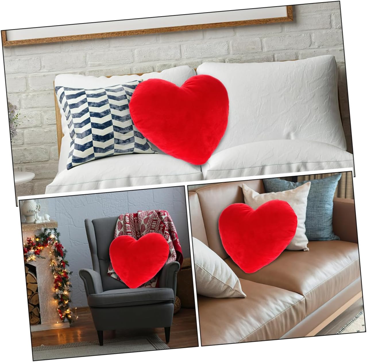 Zerodeko Comfortable Heart-Shaped Plush Pillow Toy Multi-Function Throw Pillow for Home Decor Cute Nap Cushion for Bedroom Sofa Car Wedding Decoration