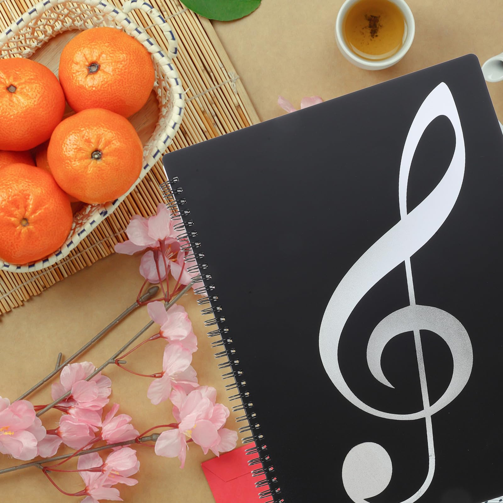 Classeur de Partitions Musicales A4 Réutilisable en Pp 20 Pages, Compact et Solide, pour Bureau et Enseignants