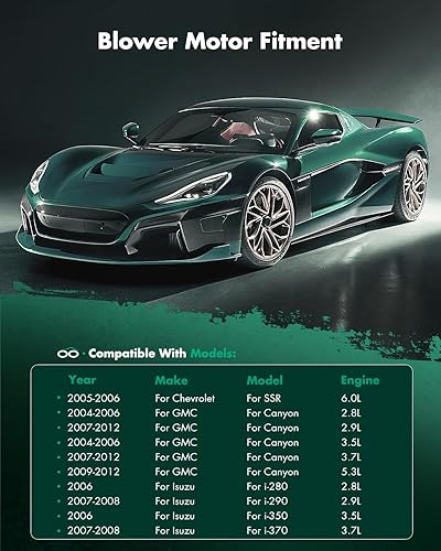 Vista 1462 de SCITOO 700188 Reemplazo del motor del ventilador HVAC con jaula de ventilador para Toyota Tacoma 2005-2015, reemplazo OE - 87103-04043, 87103-04044