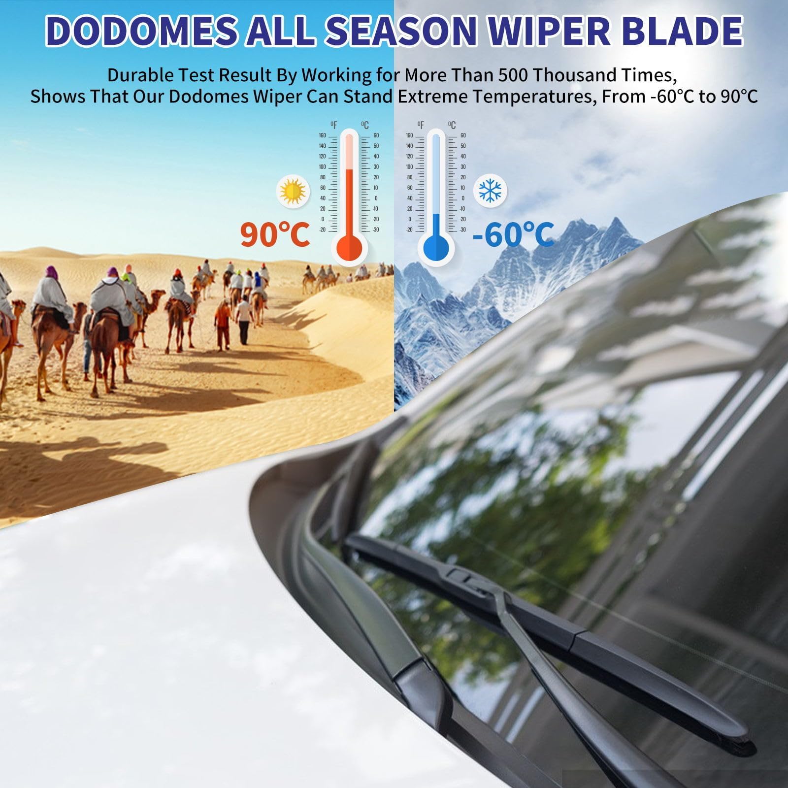Dodomes 24'' + 22'' Windshield Wipers w/ 12'' Rear Wiper Blade Replacement TOYOTA Land Cruiser 2020 2019 2018 2017 2016 2015 2014 2013 2012 2011 2010 2009 2008 Original Factory Quality (Pack of 3)